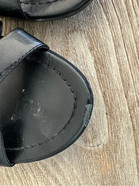 Prada Black Patent Leather Ankle-Strap Sandals Need TLC size 7.5 measured - Picture 4 of 8